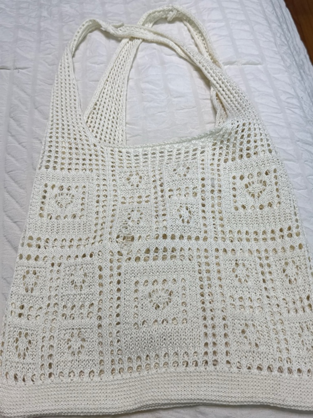 Cream Crochet Bag - Unbranded
